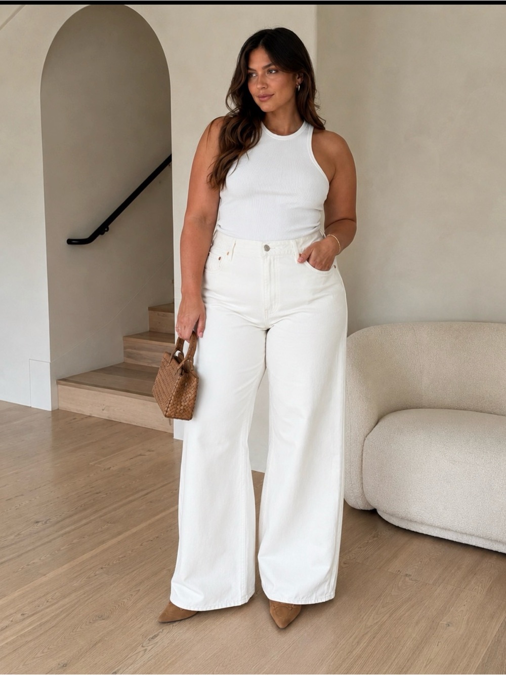 Levi’s Ribcage Wide Leg Jeans Size 33 Ivory Cream High Rise NWT Zip Fly
